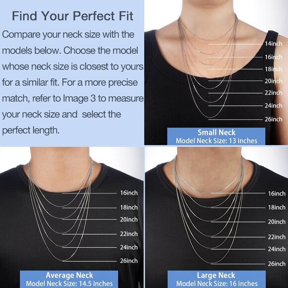 Solid 18K Gold Over 925 Sterling Silver Chain Necklace for Women Girls, 0.8mm Bo - Picture 3 of 5